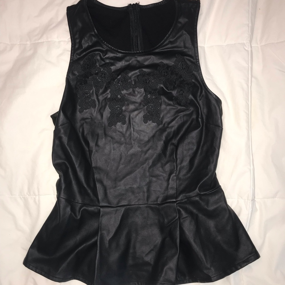Leather peplum top
